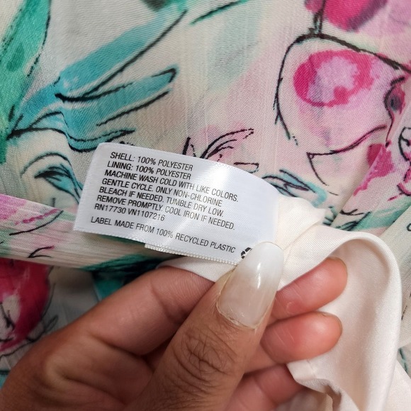 A New Day Floral Peach Print Dress 2X | Women’s Casual Plus Size Outfit - Picture 2 of 13